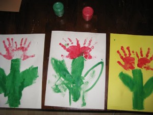 tulip hand prints
