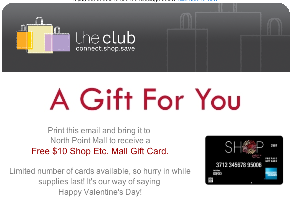 Free 10 Shop Etc. Mall Gift Card for Valentine's Day!