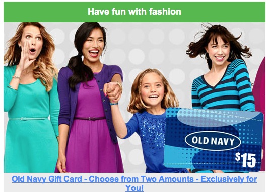 Old Navy Gift Card Deal 7 50 For A 15 00 Gift Card