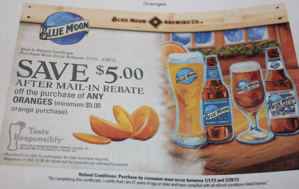 Save 5 On Oranges With This Blue Moon Printable Mail In Rebate