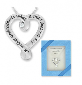 A Mother Understands Engraved Heart Pendant
