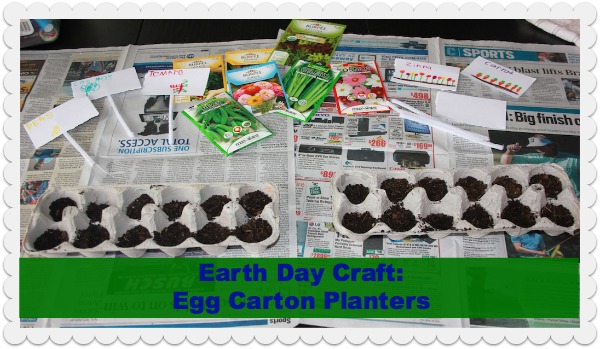 earth day craft egg carton planters