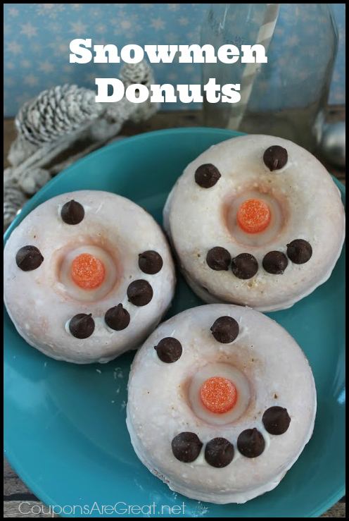These snowmen donuts are delicious in the winter months...or any month of the year. Get this recipe for homemade donuts and make these today!