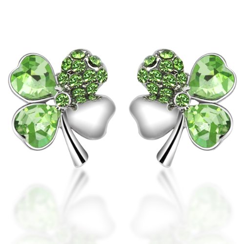 green shamrock earrings