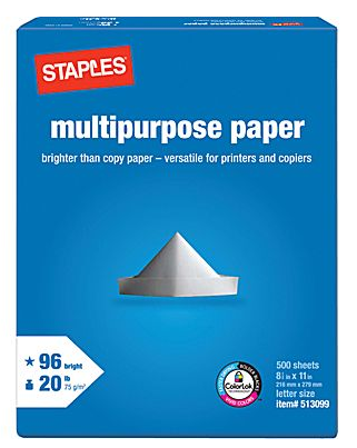 staples multipurpose paper