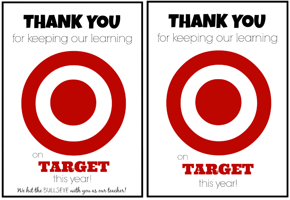 Teacher Appreciation Gift Idea Target Gift Card Teacher Appreciation