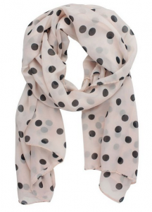 black polka dot scarf