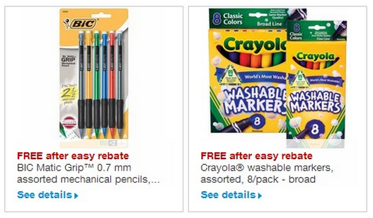 staples free crayola free bic