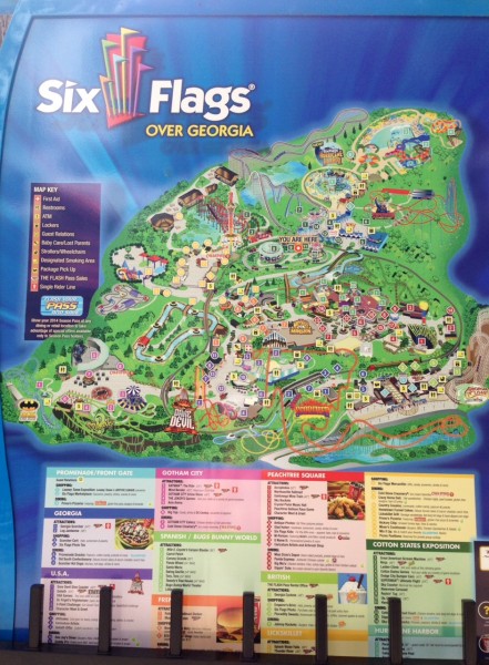 six flags over georgia park map