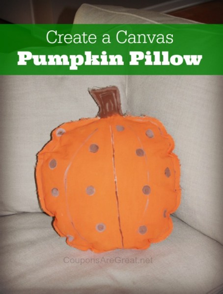 Learn how to make canvas pumpkin pillows with this DIY tutorial. It's so easy!