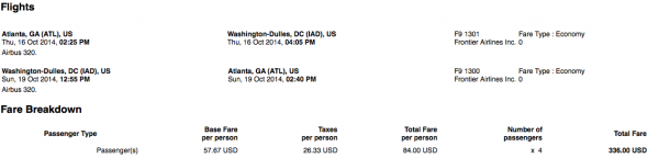 washington dc flight