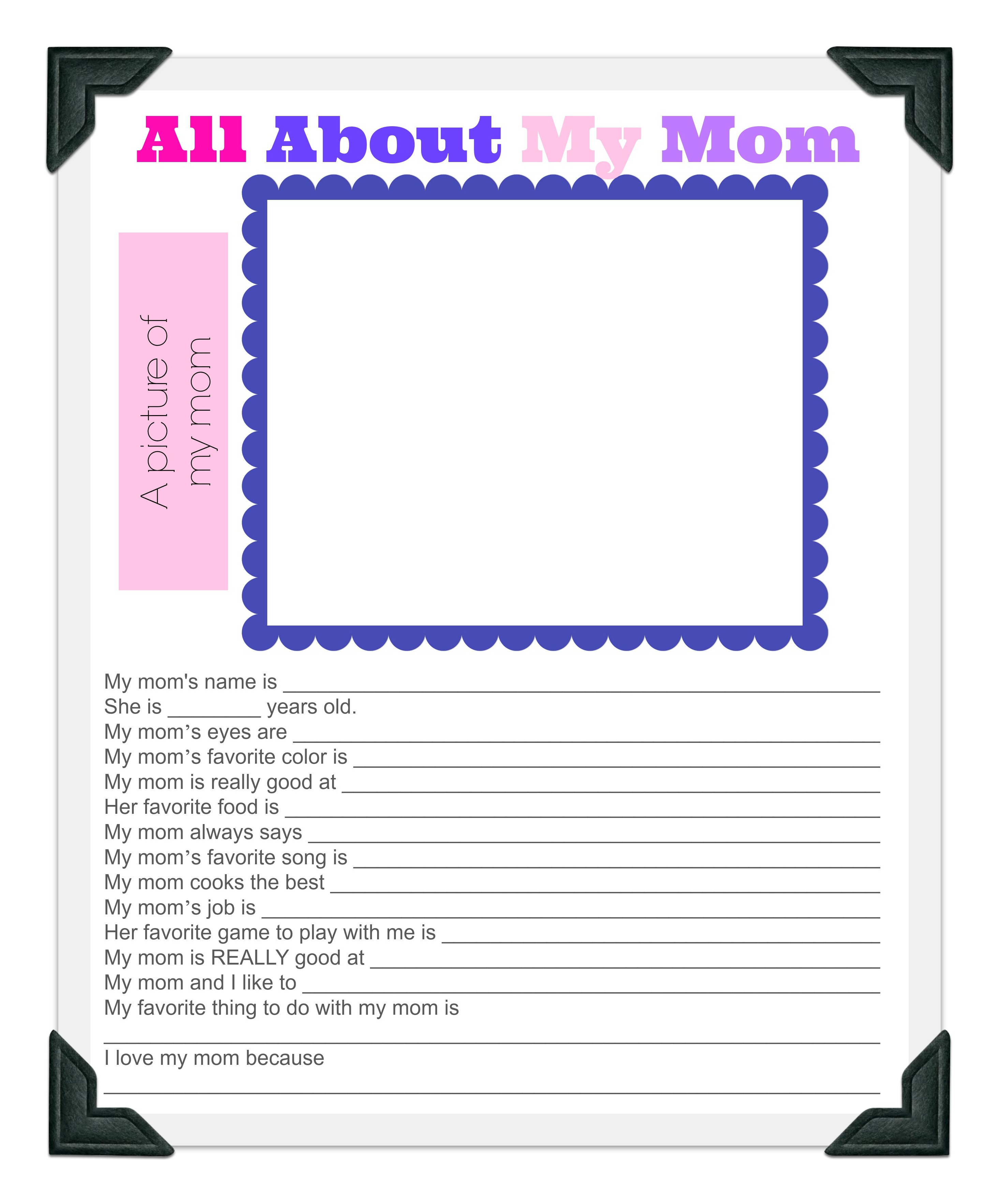 This Printable Mother's Day Questionnaire Will Make Mom Smile