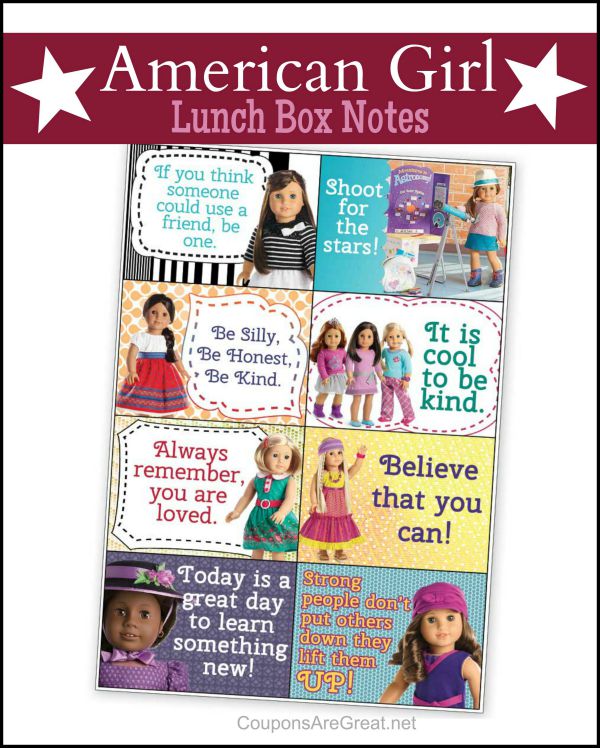 These American Girl printable notes are perfect for any occasion. These are the cutest messages that are important for kids to remember.