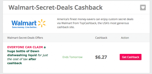 walmart dawn free cashback