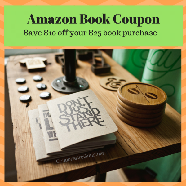Use this Amazon book coupon to save $10 off your book purchase of $25 or more. That is a great way to save this holiday season!